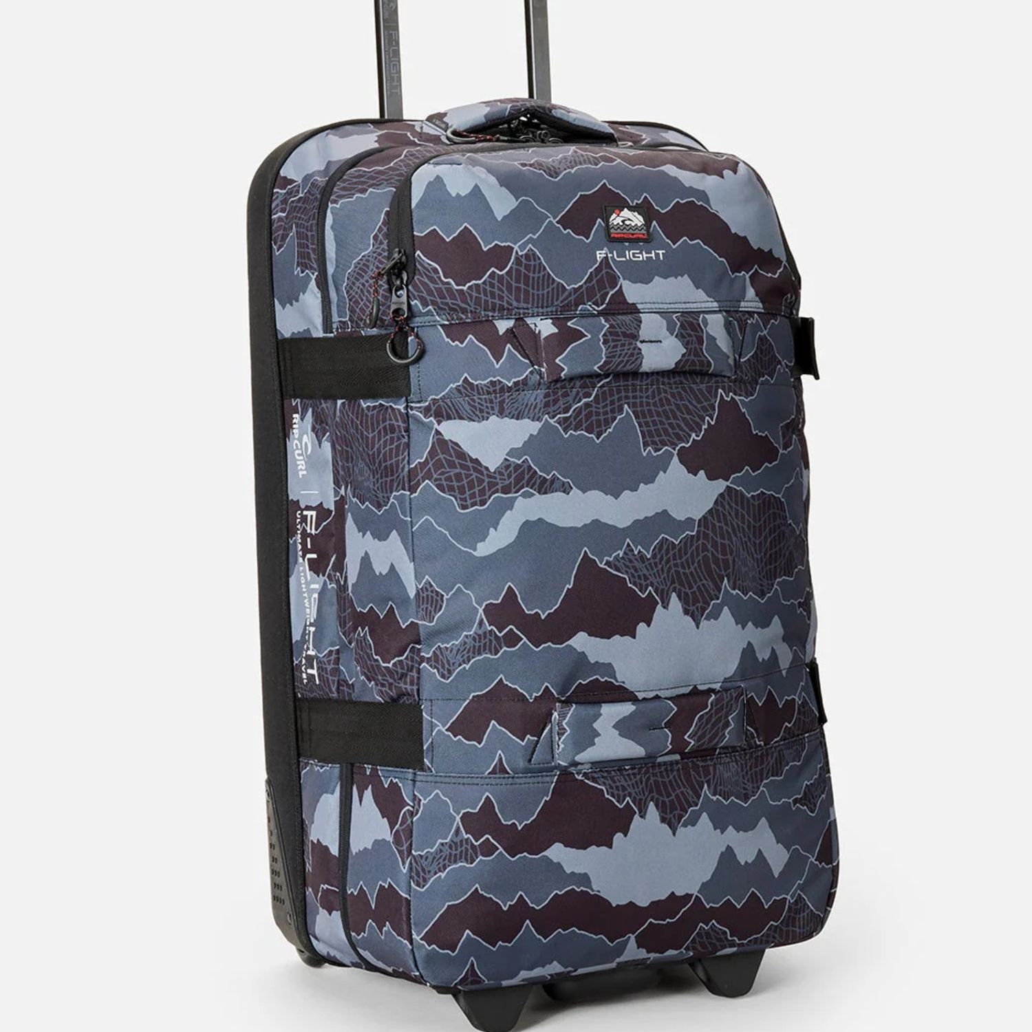 RIPCURL MENS F-LIGHT GLOBAL 100L SEARCH CAMO TRAVEL BAG - BLACK/GREY