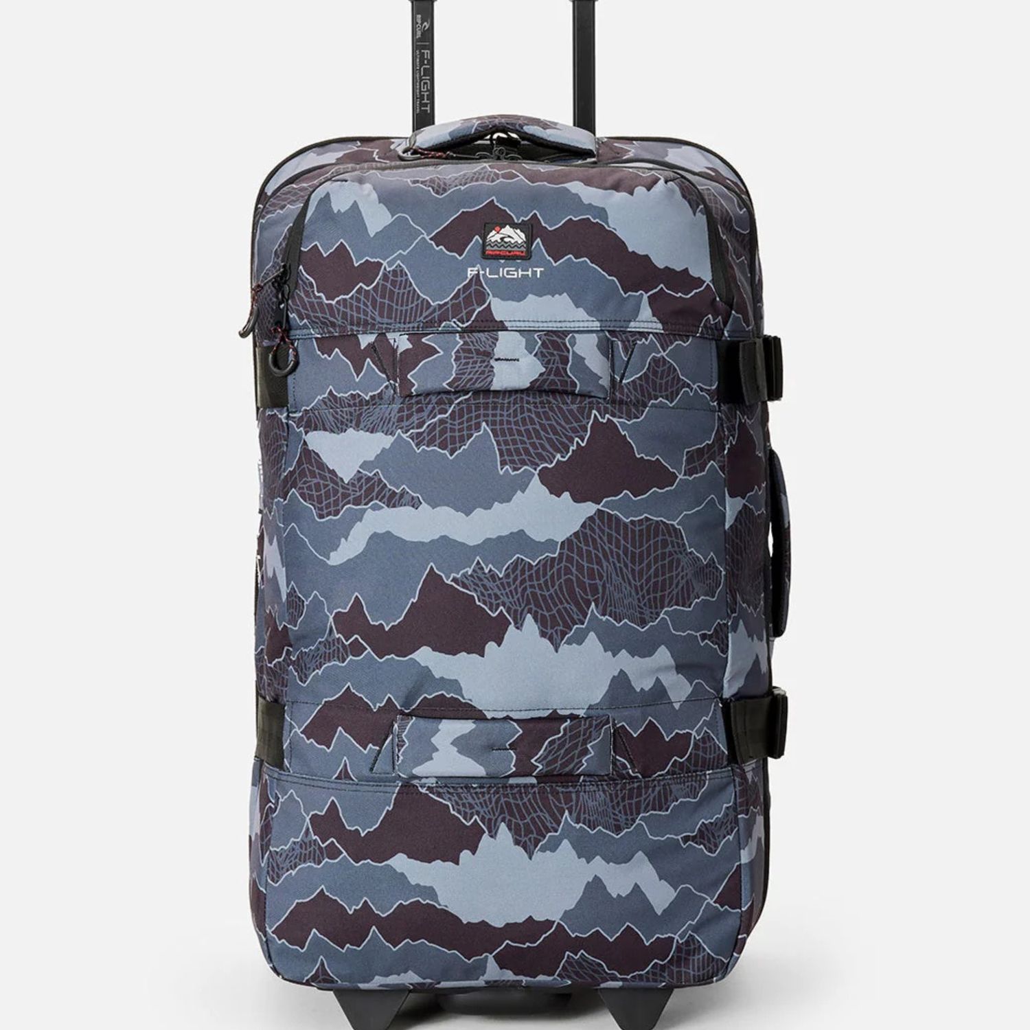 RIPCURL MENS F-LIGHT GLOBAL 100L SEARCH CAMO TRAVEL BAG - BLACK/GREY