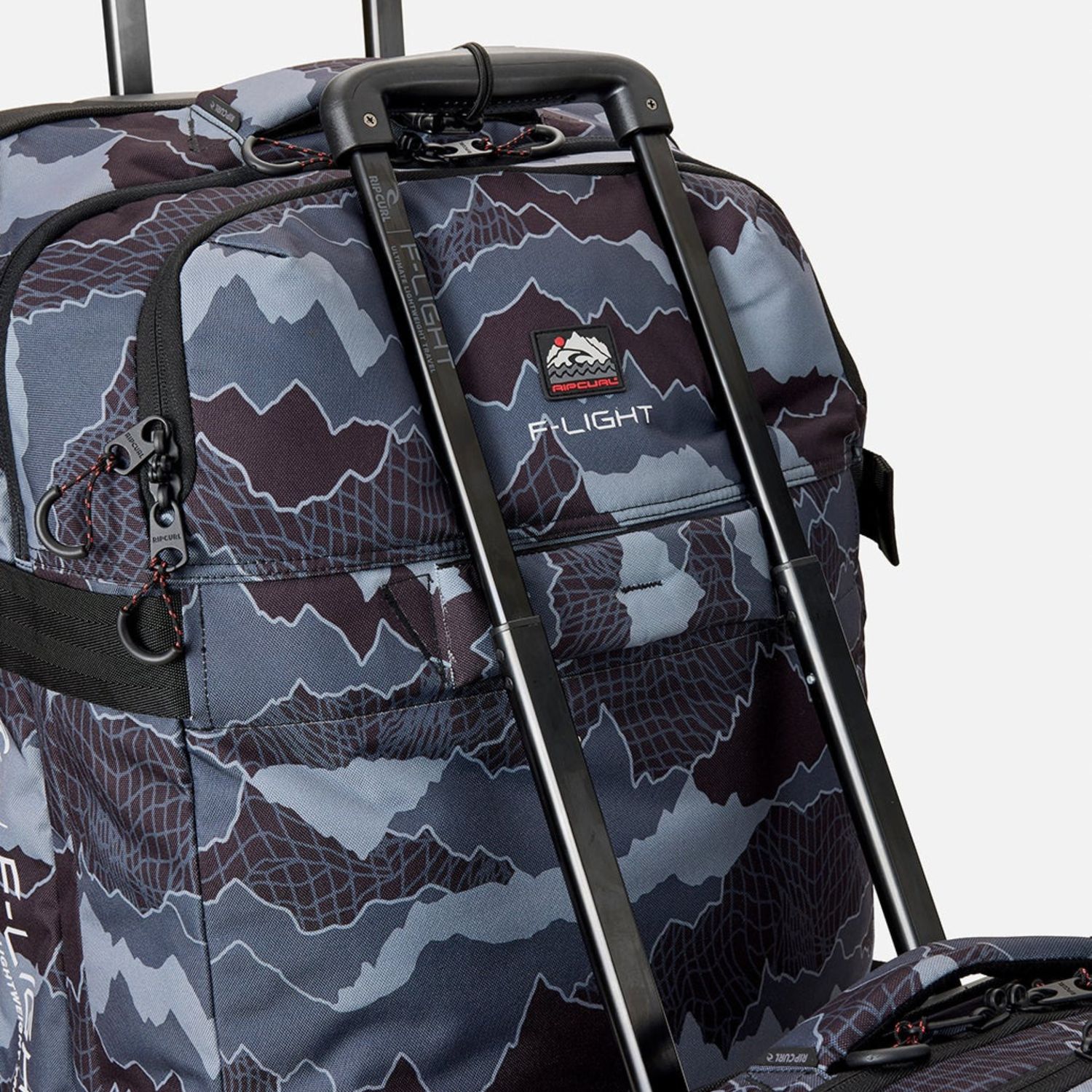 RIPCURL MENS F-LIGHT GLOBAL 100L SEARCH CAMO TRAVEL BAG - BLACK/GREY