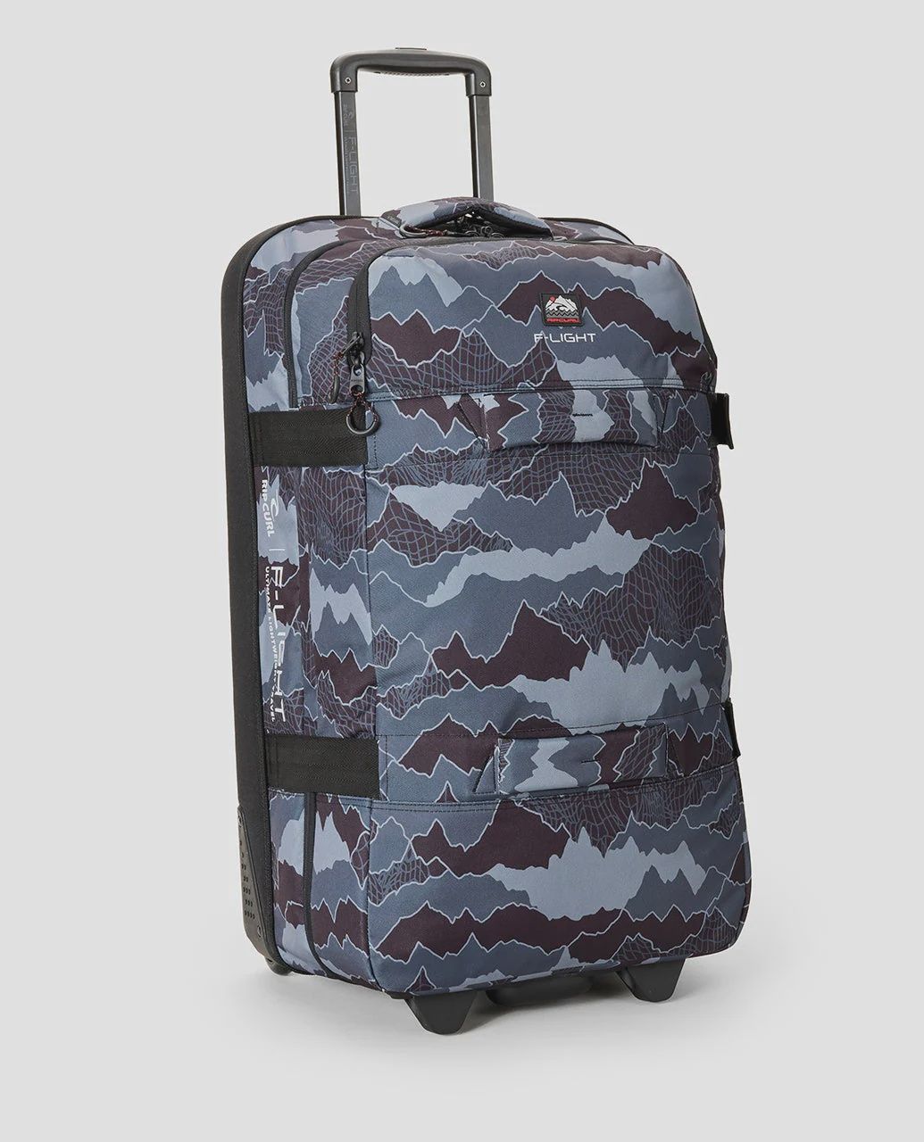 RIPCURL MENS F-LIGHT GLOBAL 100L SEARCH CAMO TRAVEL BAG - BLACK/GREY