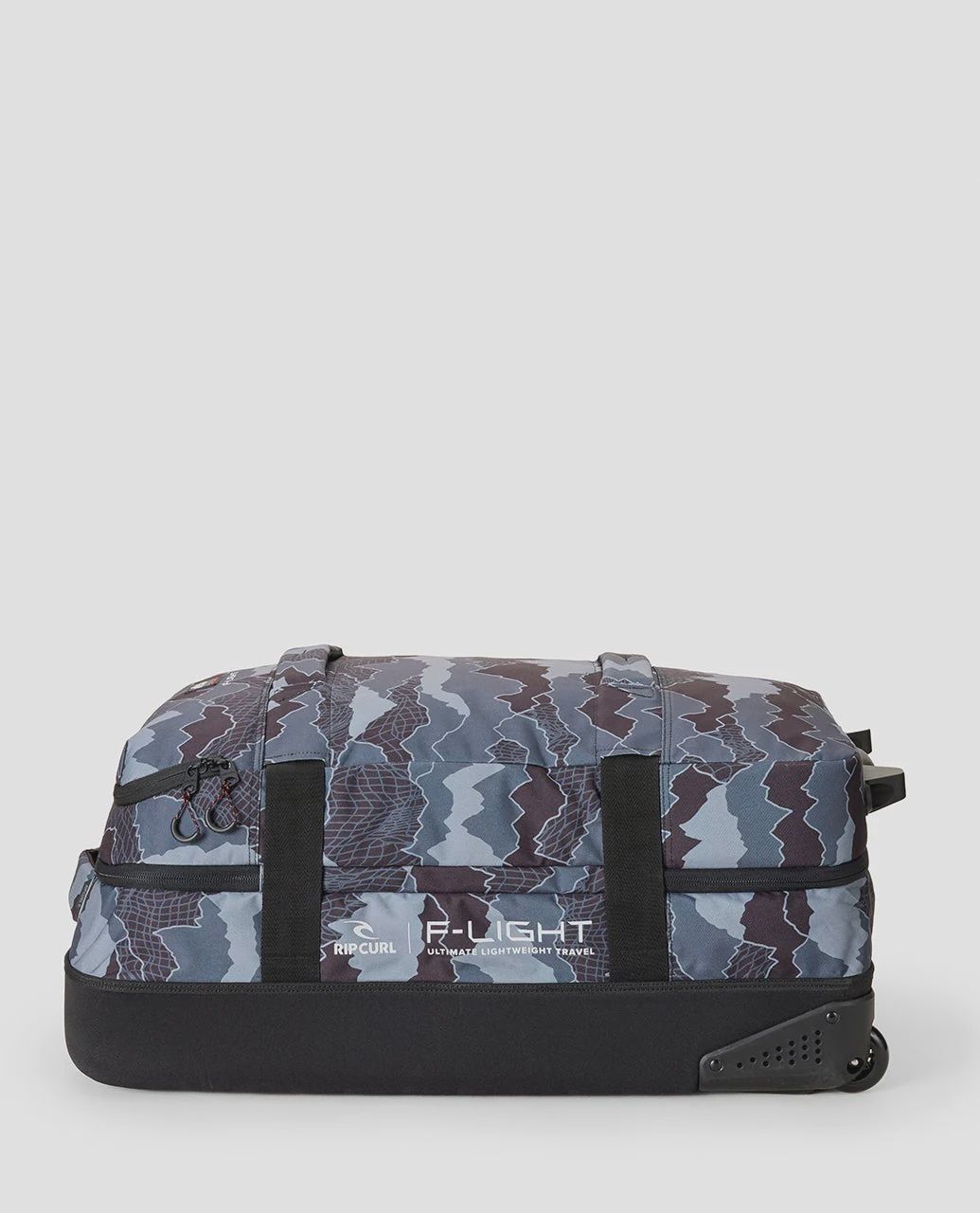 RIPCURL MENS F-LIGHT GLOBAL 100L SEARCH CAMO TRAVEL BAG - BLACK/GREY