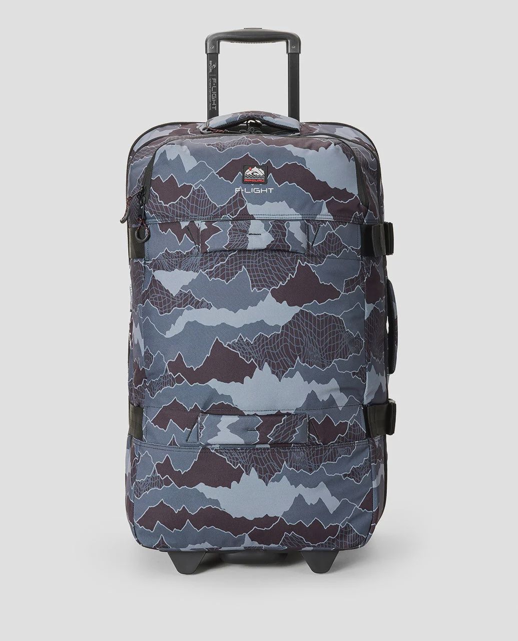 RIPCURL MENS F-LIGHT GLOBAL 100L SEARCH CAMO TRAVEL BAG - BLACK/GREY