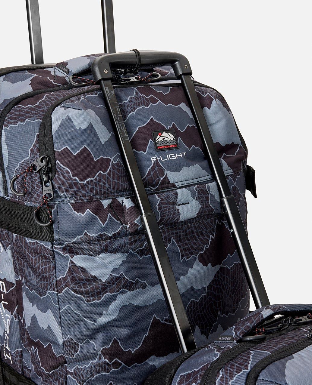 RIPCURL MENS F-LIGHT GLOBAL 100L SEARCH CAMO TRAVEL BAG - BLACK/GREY