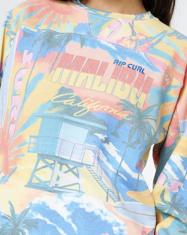 RIPCURL WOMENS SURF SIDE RELAXED CREW - MULTICO