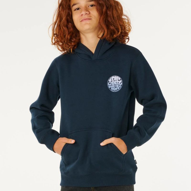 RIPCURL TEEN BOYS WETSUIT ICON HOOD - NAVY/WHITE