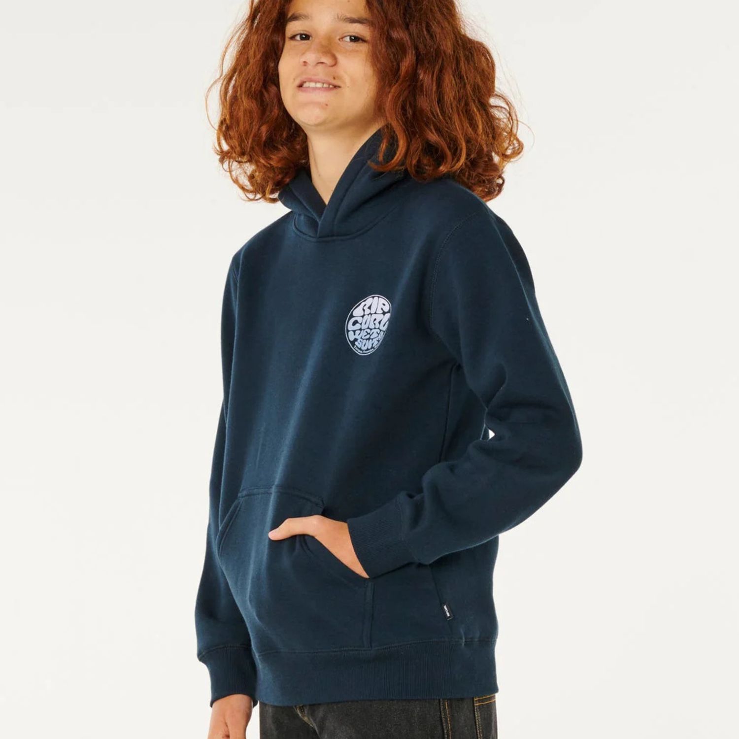 RIPCURL TEEN BOYS WETSUIT ICON HOOD - NAVY/WHITE