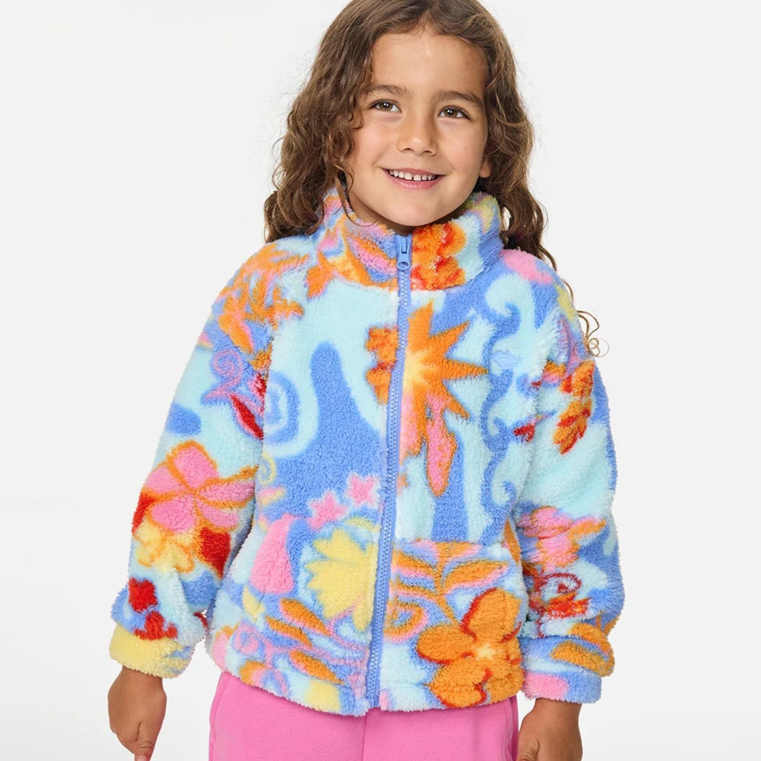 RIPCURL TODDLER GIRLS SURF MAGIC POLAR FLEECE JACKET - SKY BLUE