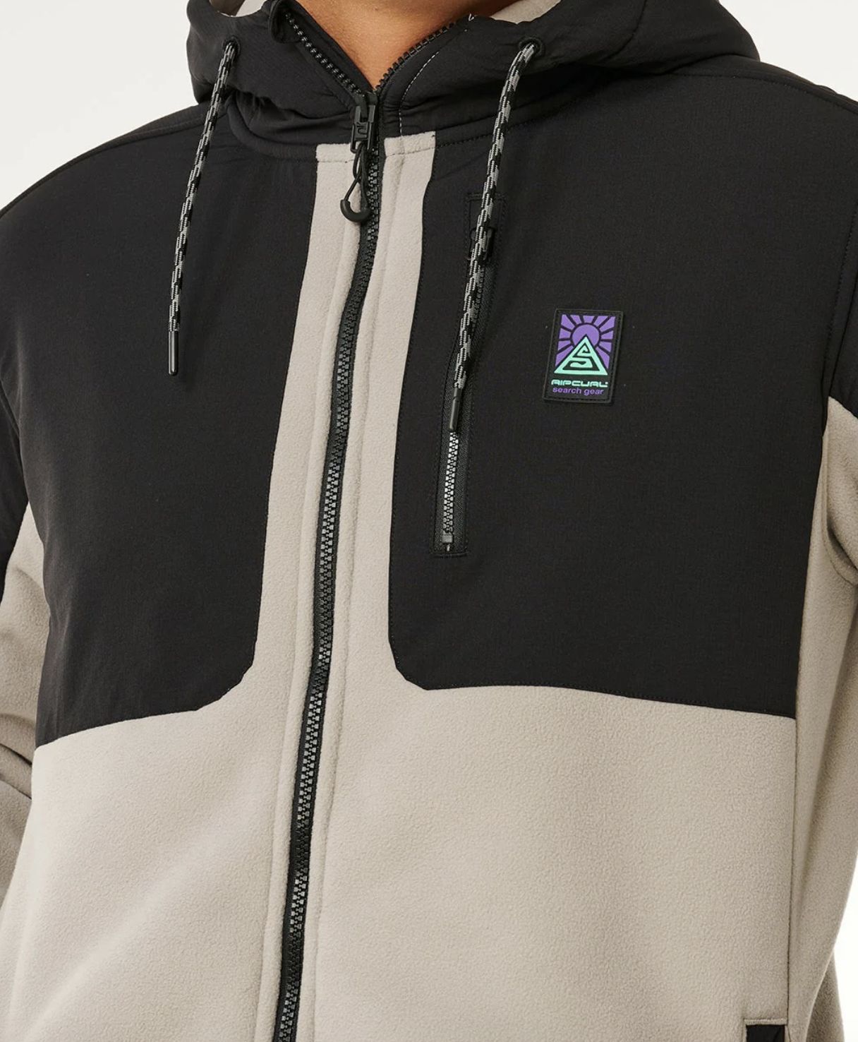 RIPCURL MENS ANTI SERIES SEARCH ZIP THRU JACKET - STONE