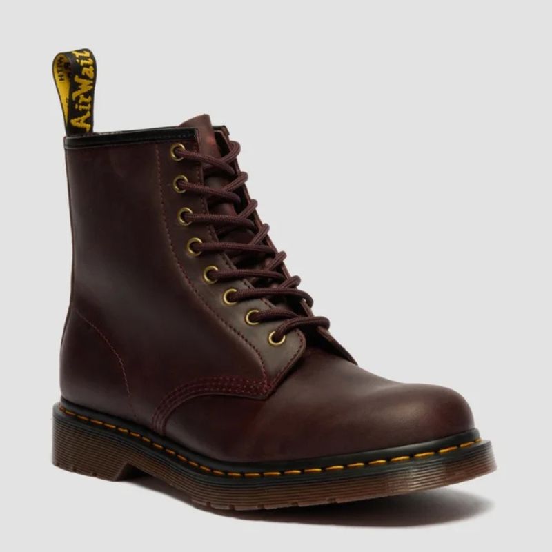 DR MARTENS 1460 8 EYE BOOT- CHERRY RED CRAZY HORSE