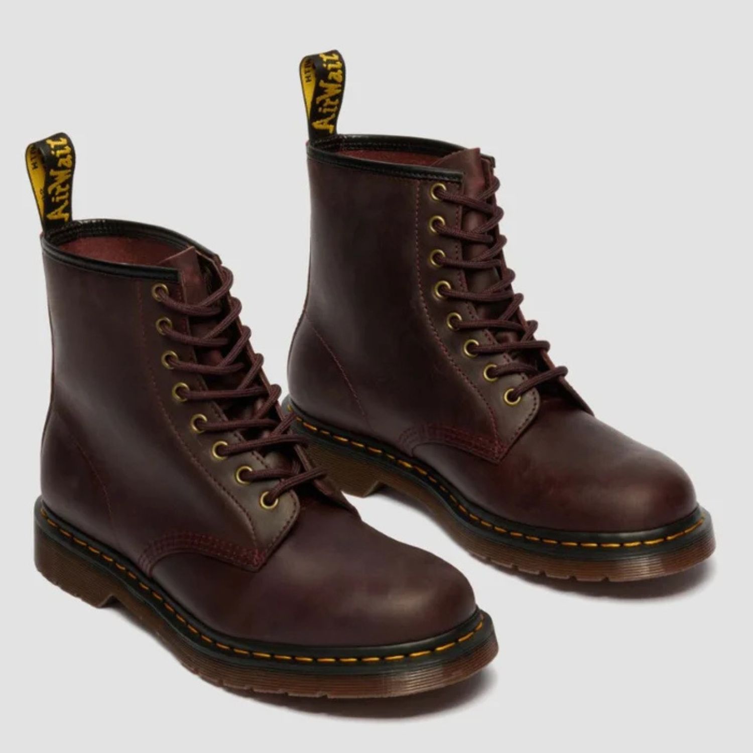 DR MARTENS 1460 8 EYE BOOT- CHERRY RED CRAZY HORSE