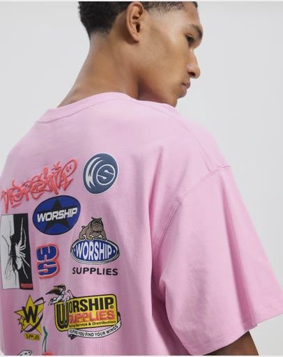 WORSHIP MENS LOW GOES OVERSIZED S/S TEE - LILAC CHIFFON