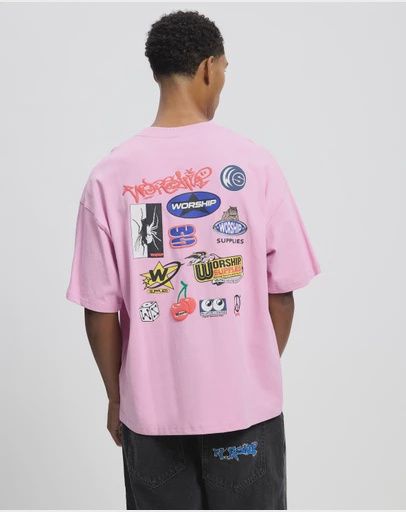 WORSHIP MENS LOW GOES OVERSIZED S/S TEE - LILAC CHIFFON