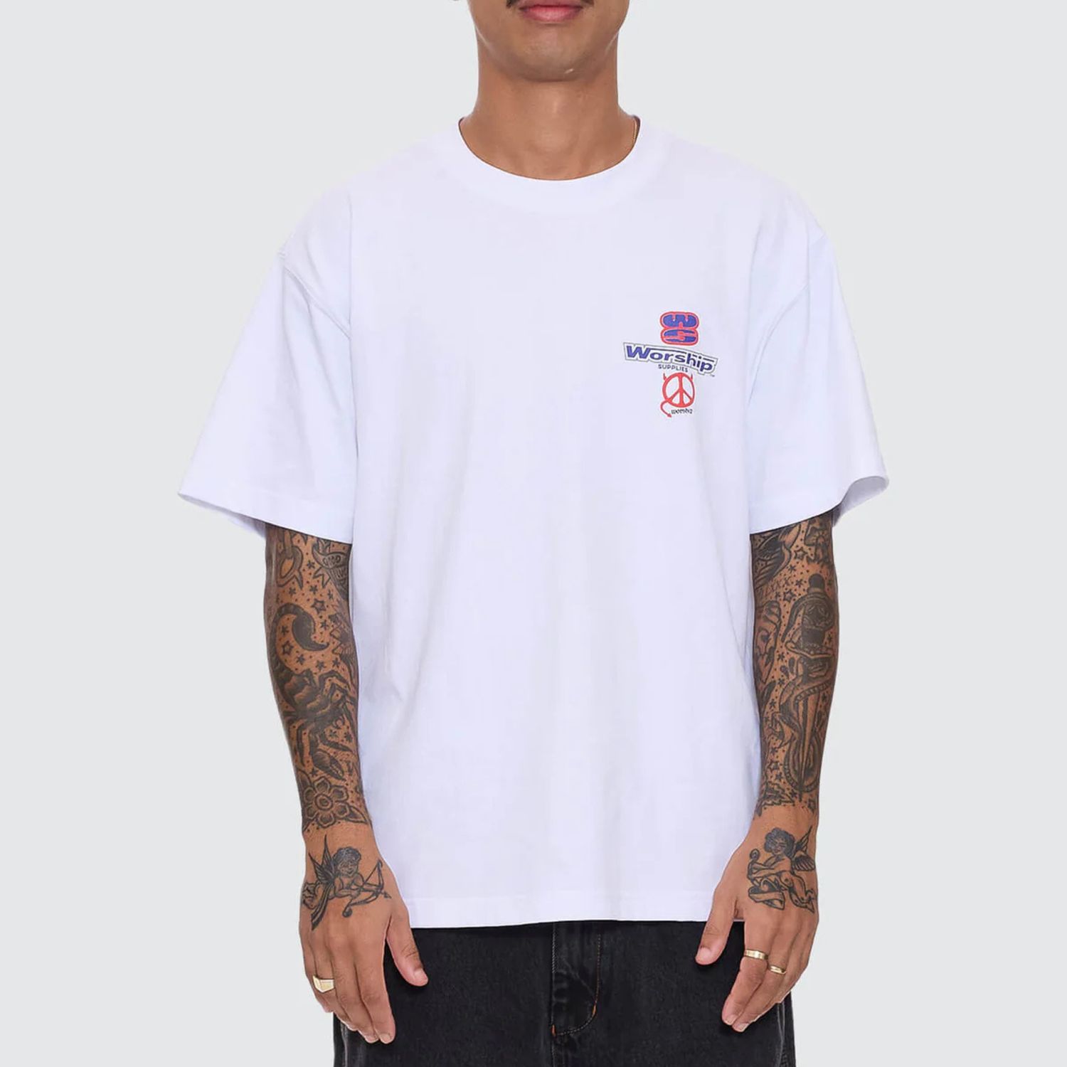 WORSHIP MENS LOW GOES REGULAR FIT S/S TEE - WHITE