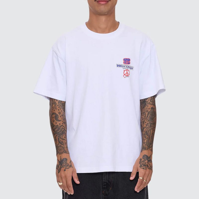 WORSHIP MENS LOW GOES REGULAR FIT S/S TEE - WHITE
