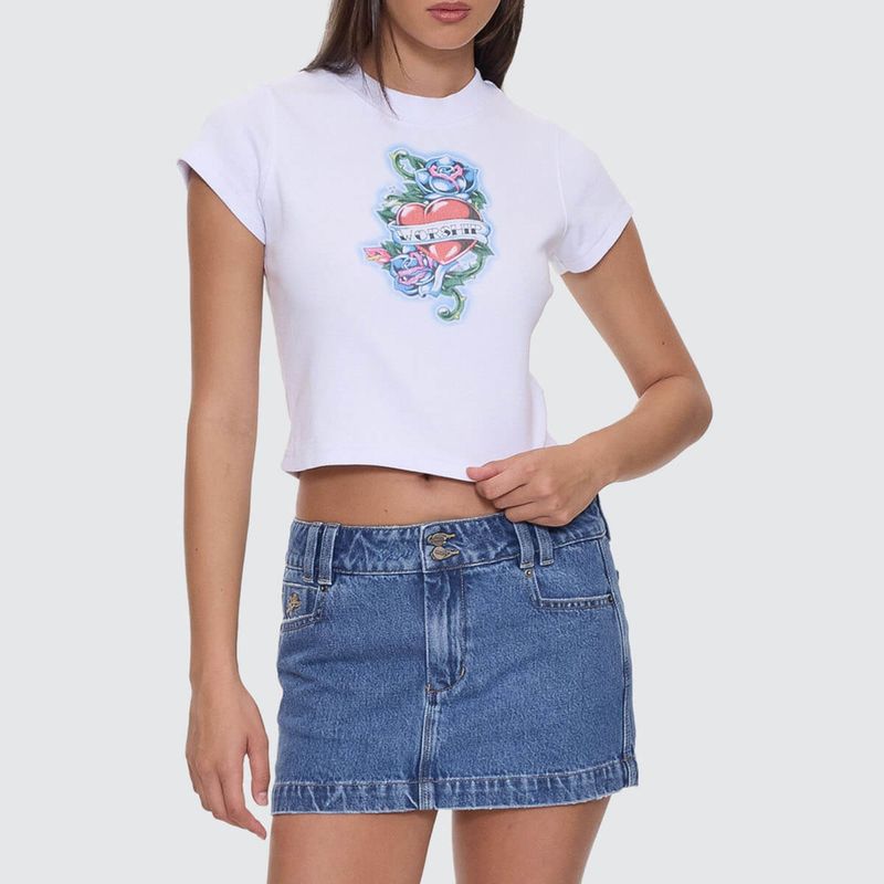 WORSHIP WOMENS NO RAGRETS TEENY TEE - WHITE