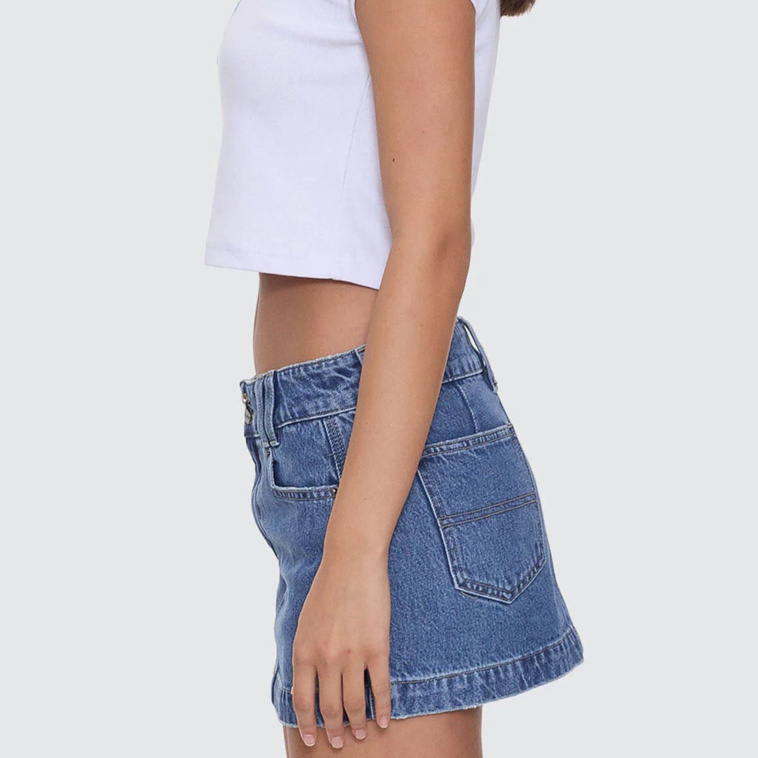 WORSHIP WOMENS NO RAGRETS MICRO SKIRT - SKY HIGH BLUE