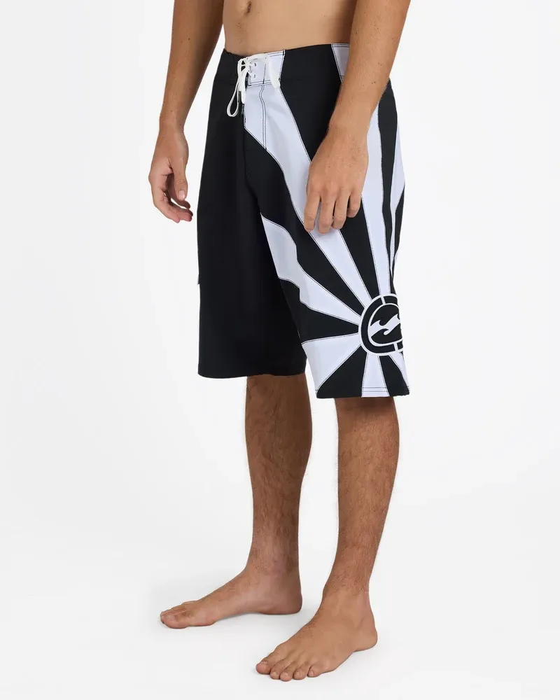 BILLABONG MENS A.I. RISING SUN PRO FITTED BOARDSHORT - BLACK/WHITE