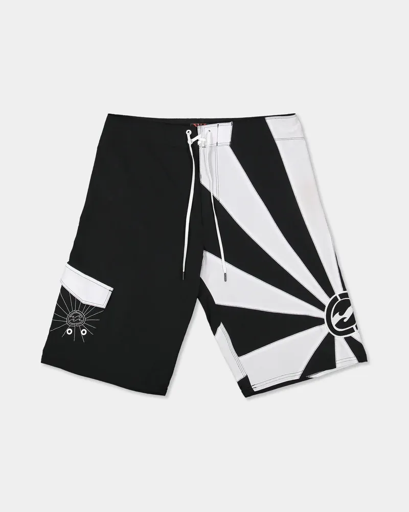 BILLABONG MENS A.I. RISING SUN PRO FITTED BOARDSHORT - BLACK/WHITE