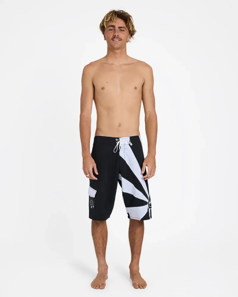 BILLABONG MENS A.I. RISING SUN PRO FITTED BOARDSHORT - BLACK/WHITE