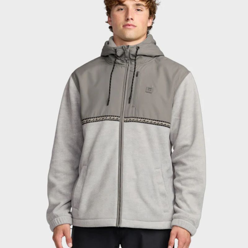 BILLABONG MENS BOUNDARY LITE ZIP THRU HOOD - GREY HEATHER