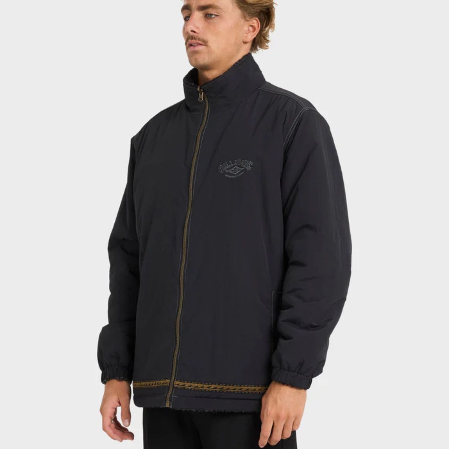 BILLABONG MENS GNARALOO REVERSIBLE JACKET - BLACK