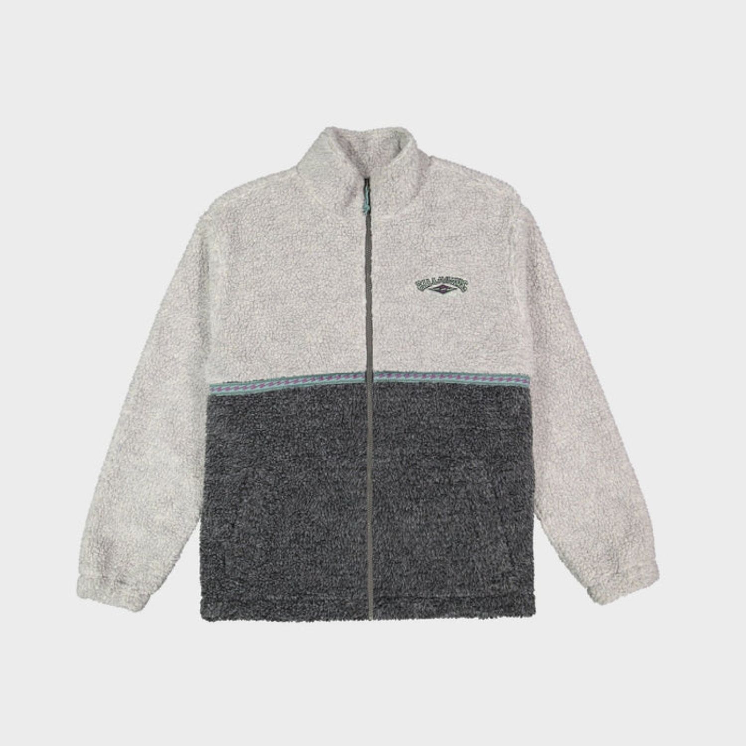 BILLABONG TEEN BOYS TOMBSTONE ZIP THRU FLEECE - OATMEAL HEATHER