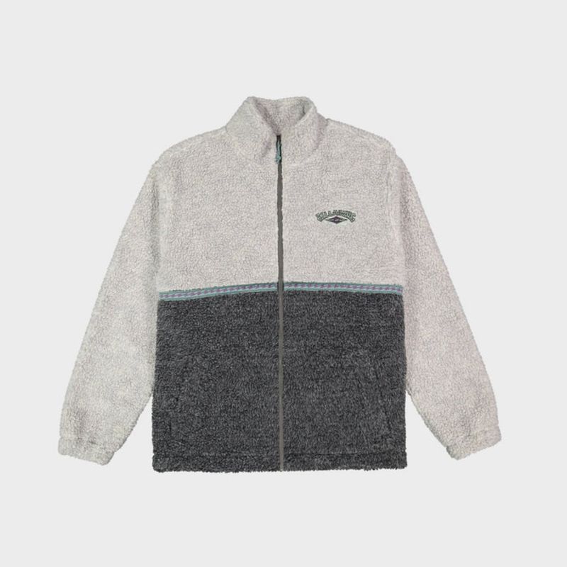 BILLABONG TEEN BOYS TOMBSTONE ZIP THRU FLEECE - OATMEAL HEATHER