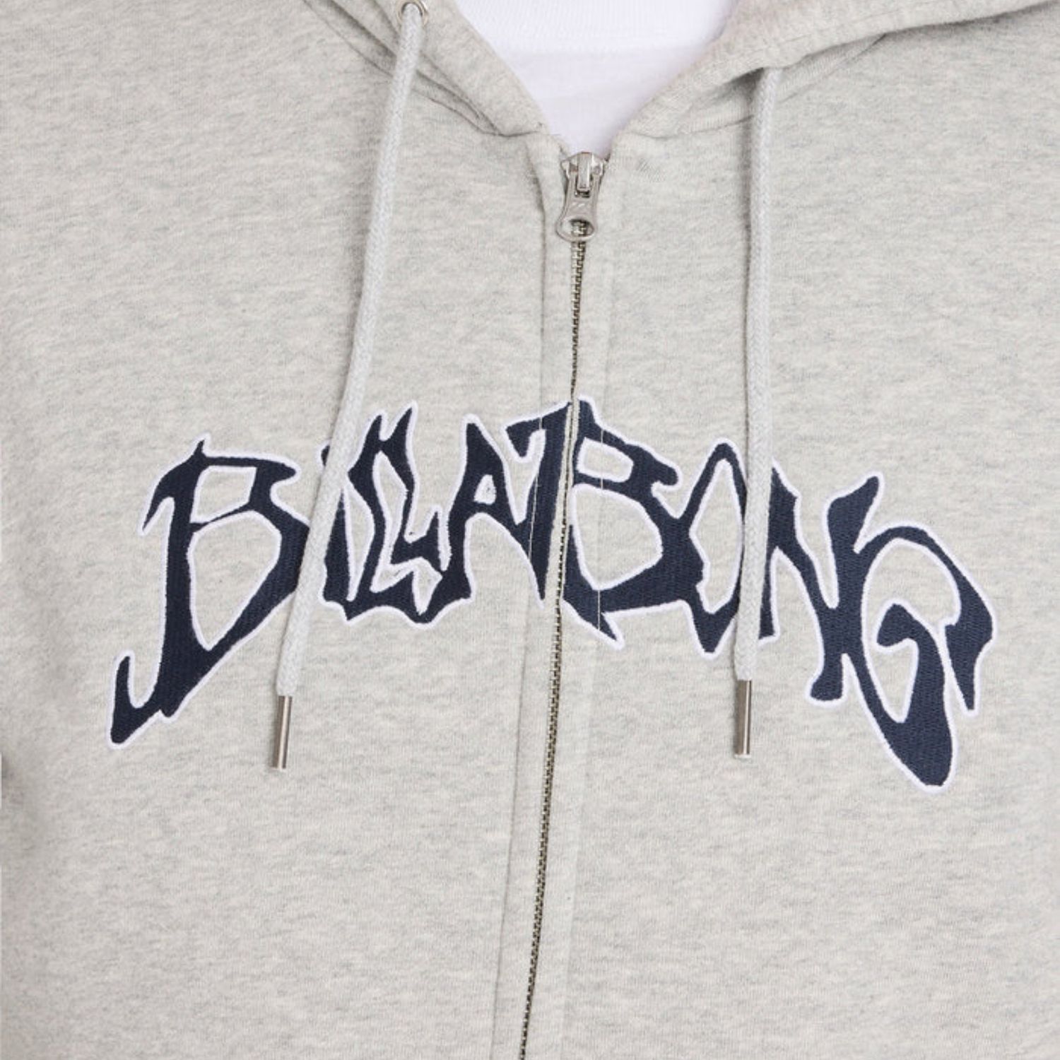 BILLABONG MENS BAD DOG ARCH ZIP THRU FLEECE - LIGHT GREY HEATHER