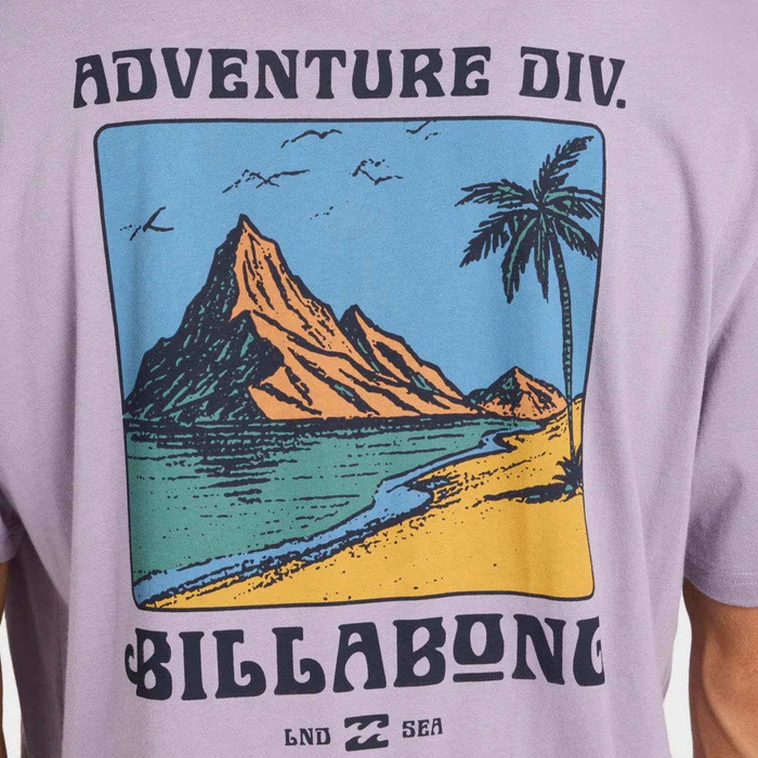 BILLABONG MENS POST CARDS ADIV PREMIUM SS TEE - PURPLE ASH