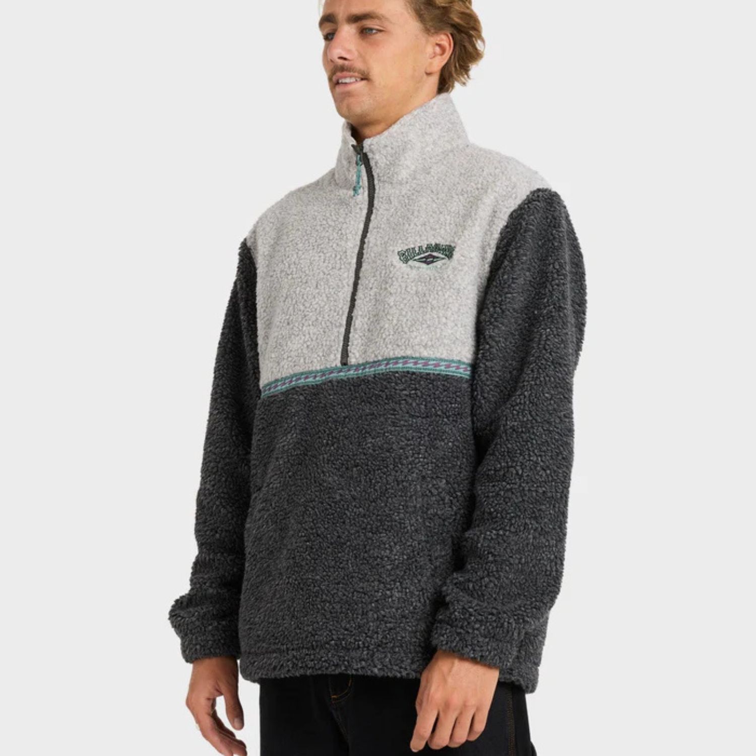 BILLABONG MENS TOMBSTONE PULLOVER FLEECE - OATMEAL HEATHER
