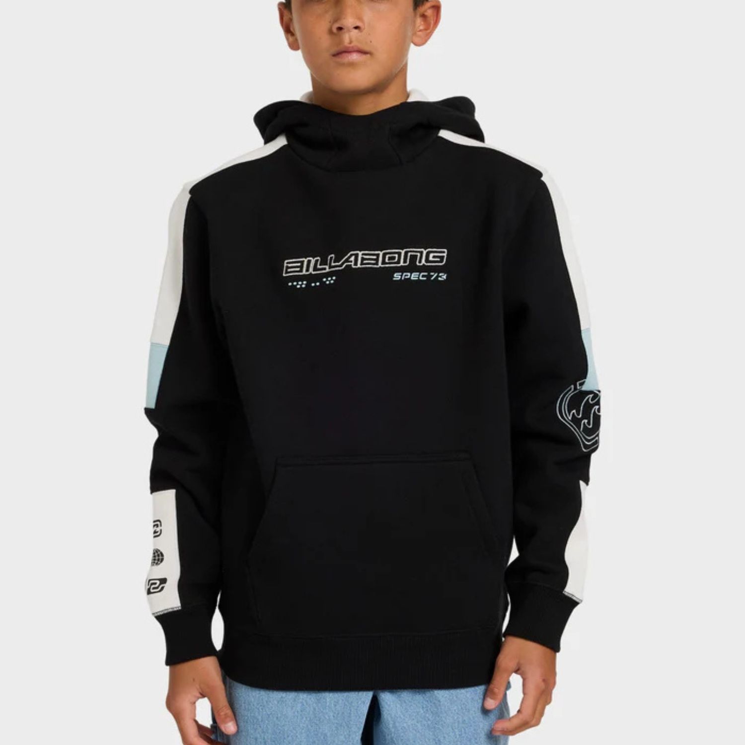 BILLABONG TEEN BOYS SPEC 73 POP MOCK HOOD - BLACK