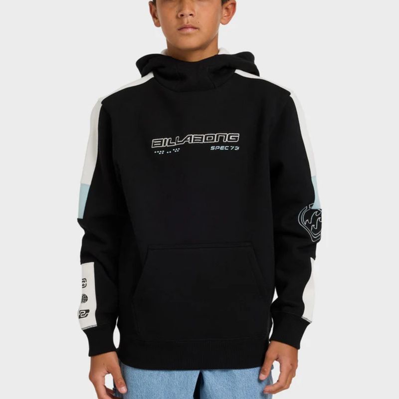 BILLABONG TEEN BOYS SPEC 73 POP MOCK HOOD - BLACK