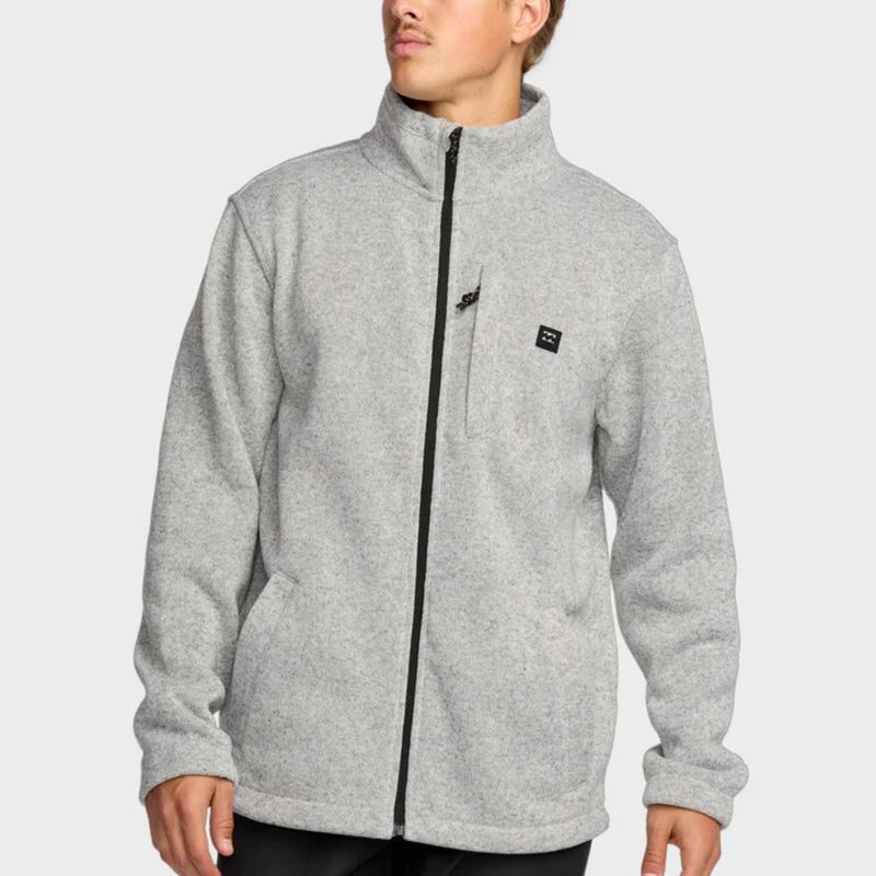 BILLABONG MENS BOUNDARY MOCK ZIP POLAR FLEECE - GREY HEATHER