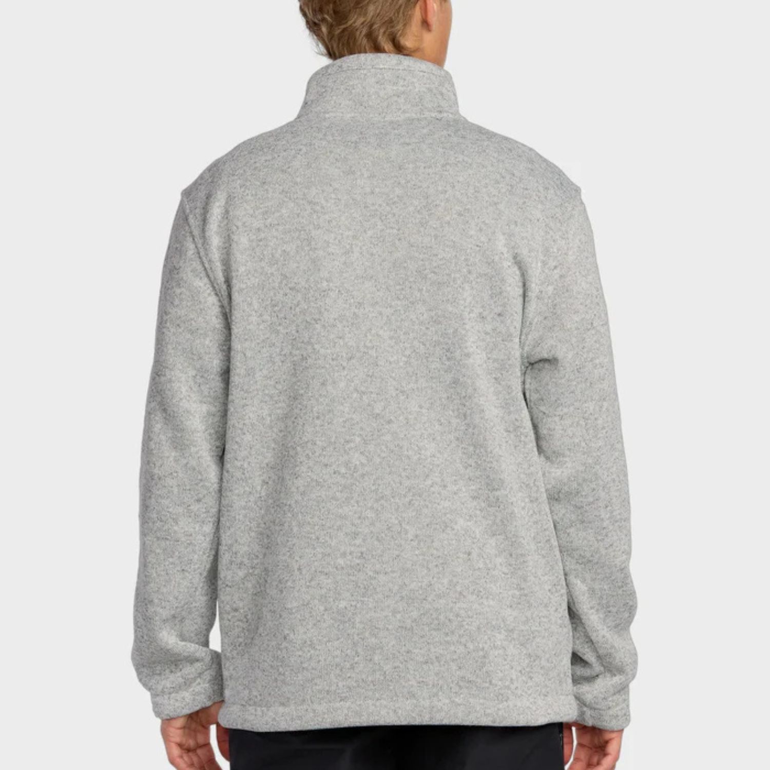 BILLABONG MENS BOUNDARY MOCK ZIP POLAR FLEECE - GREY HEATHER