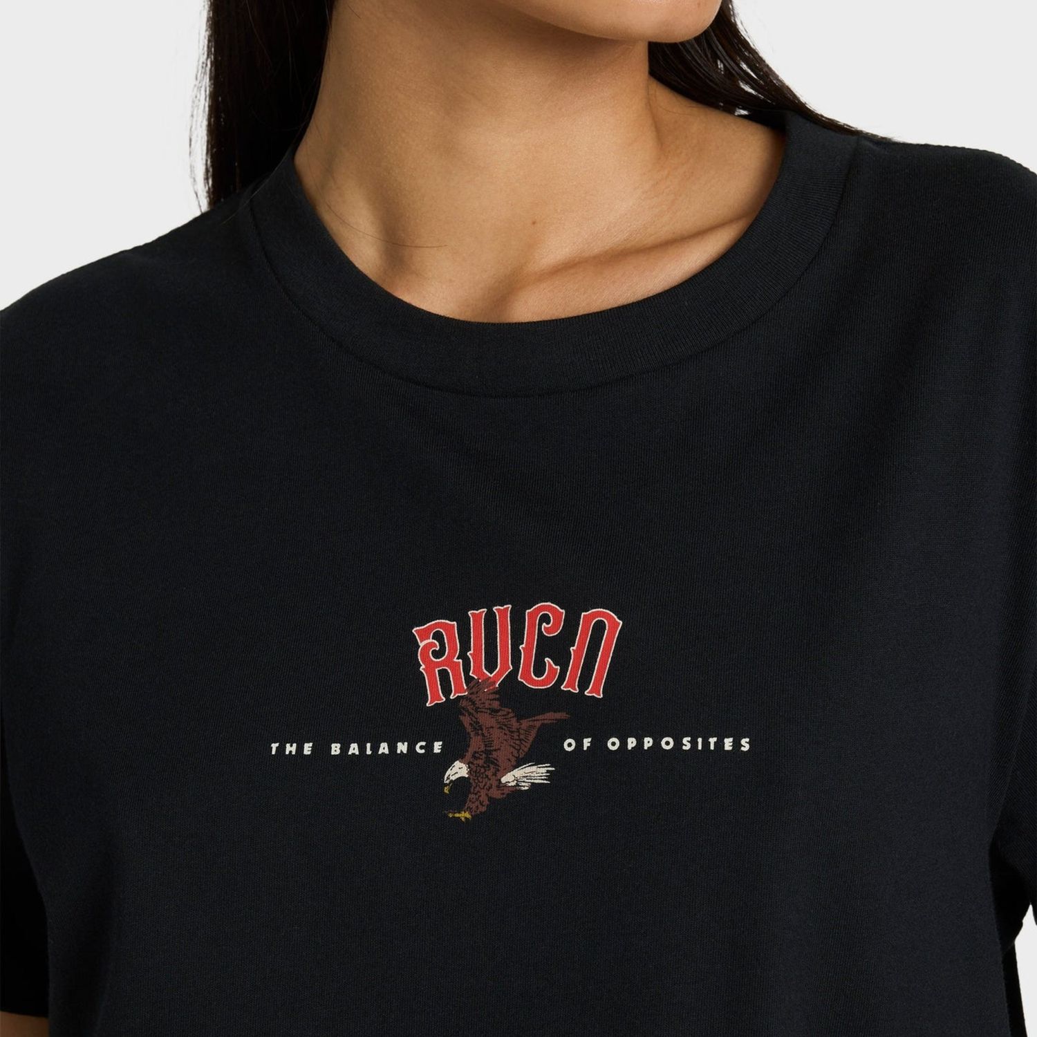 RVCA WOMENS RVCA EASY SS TEE - BLACK WASH