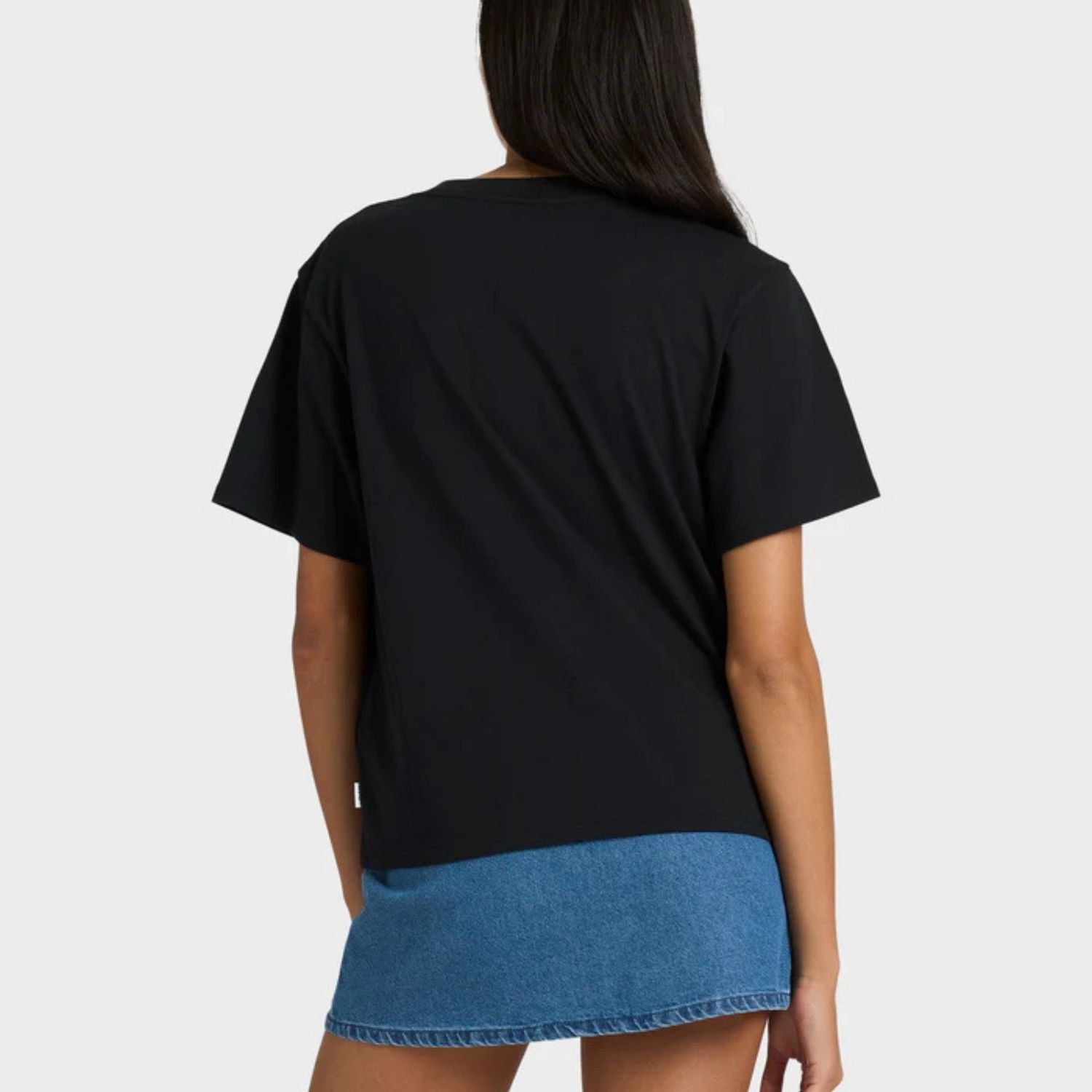 RVCA WOMENS RVCA EASY SS TEE - BLACK WASH