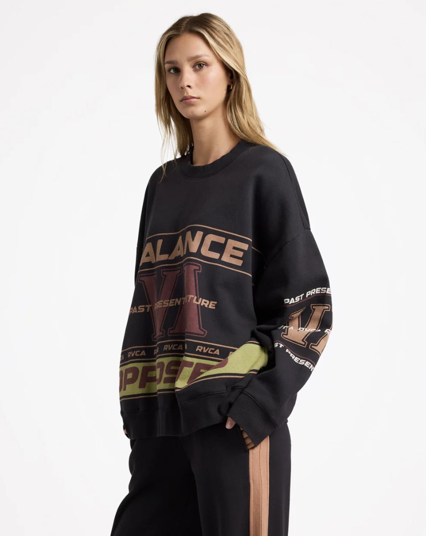 RVCA WOMENS PUCK IT PULLOVER - WASHED BLACK
