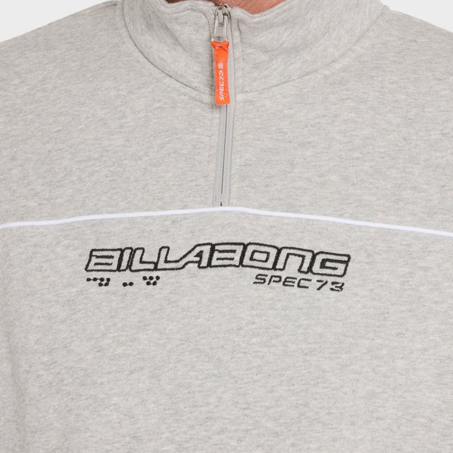 BILLABONG MENS SPEC 73 1/4 ZIP FLEECE - LIGHT GREY HEATHER