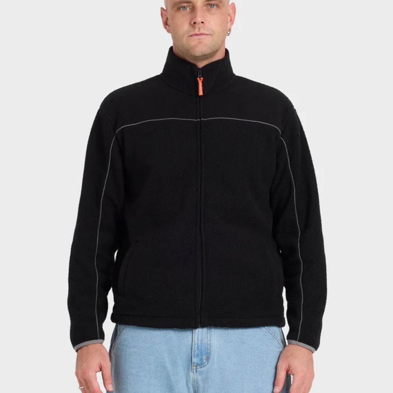 BILLABONG MENS SPEC 73 POLAR ZIP THRU FLEECE - BLACK
