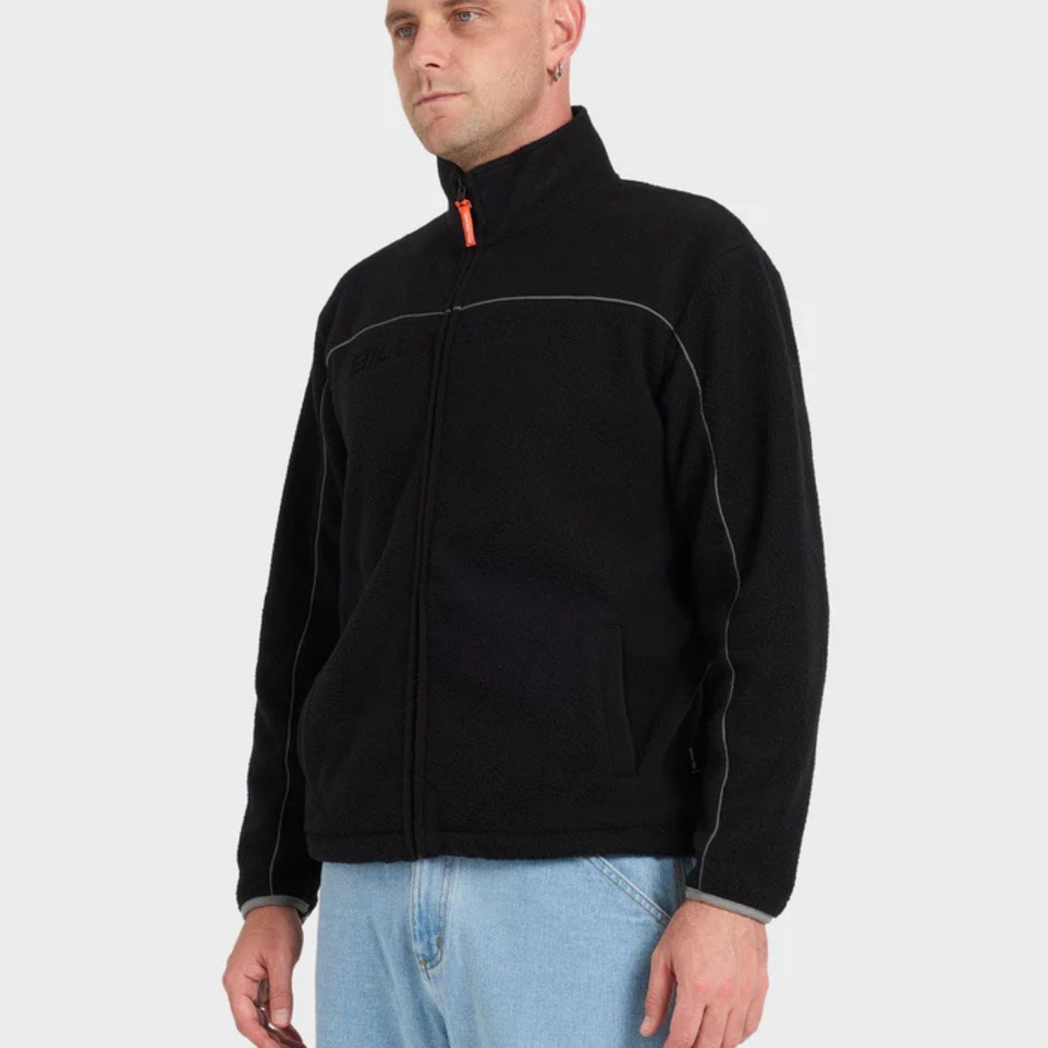 BILLABONG MENS SPEC 73 POLAR ZIP THRU FLEECE - BLACK