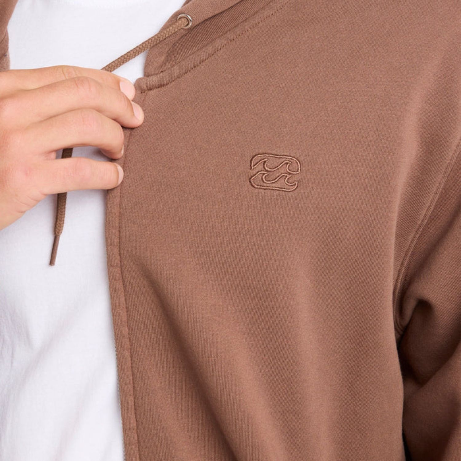 BILLABONG MENS PREMIUM WAVE WASH ZIP THRU HOOD - MOCHA