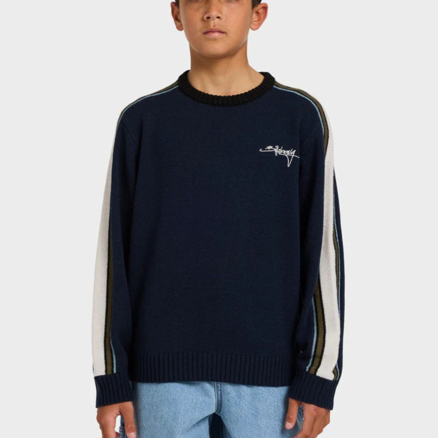 BILLABONG TEEN BOYS SCRIPT KNIT SWEATER - NAVY