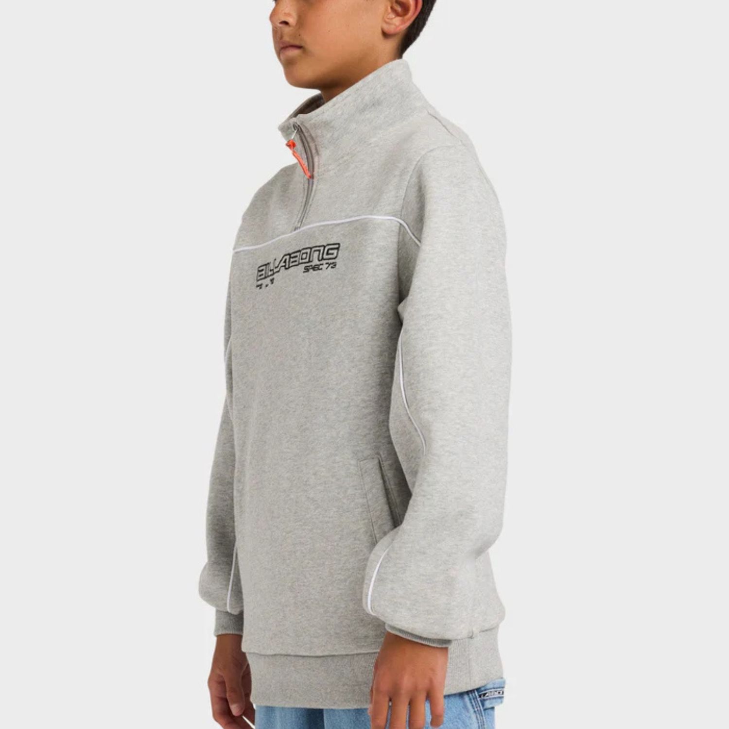 BILLABONG TEEN BOYS SPEC 1/4 ZIP FLEECE - LIGHT GREY HEATHER