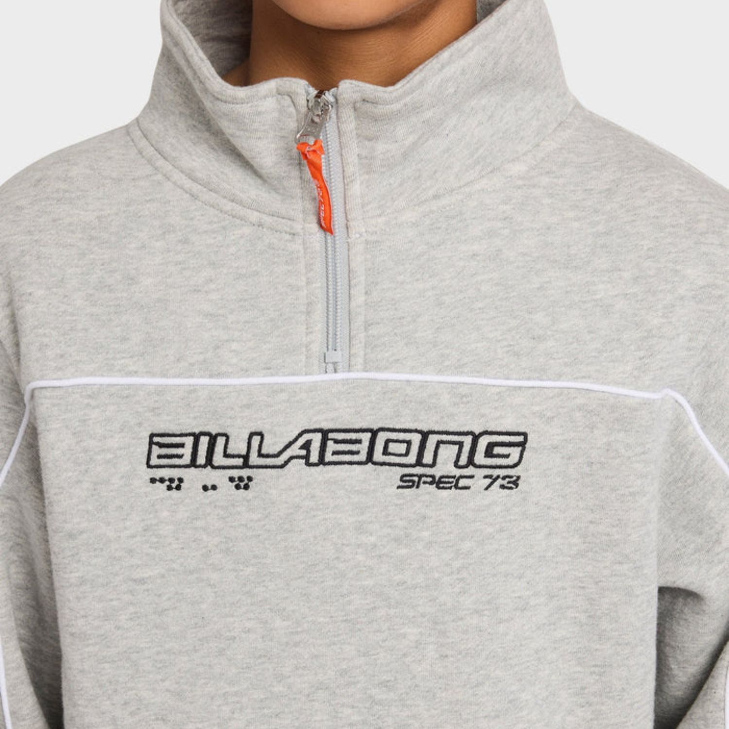 BILLABONG TEEN BOYS SPEC 1/4 ZIP FLEECE - LIGHT GREY HEATHER