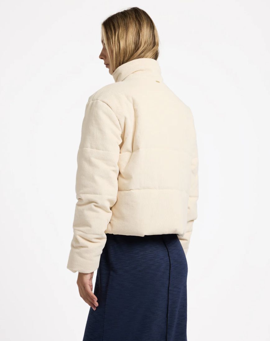 RVCA WOMENS EEZEH PUFFER JACKET - NATURAL