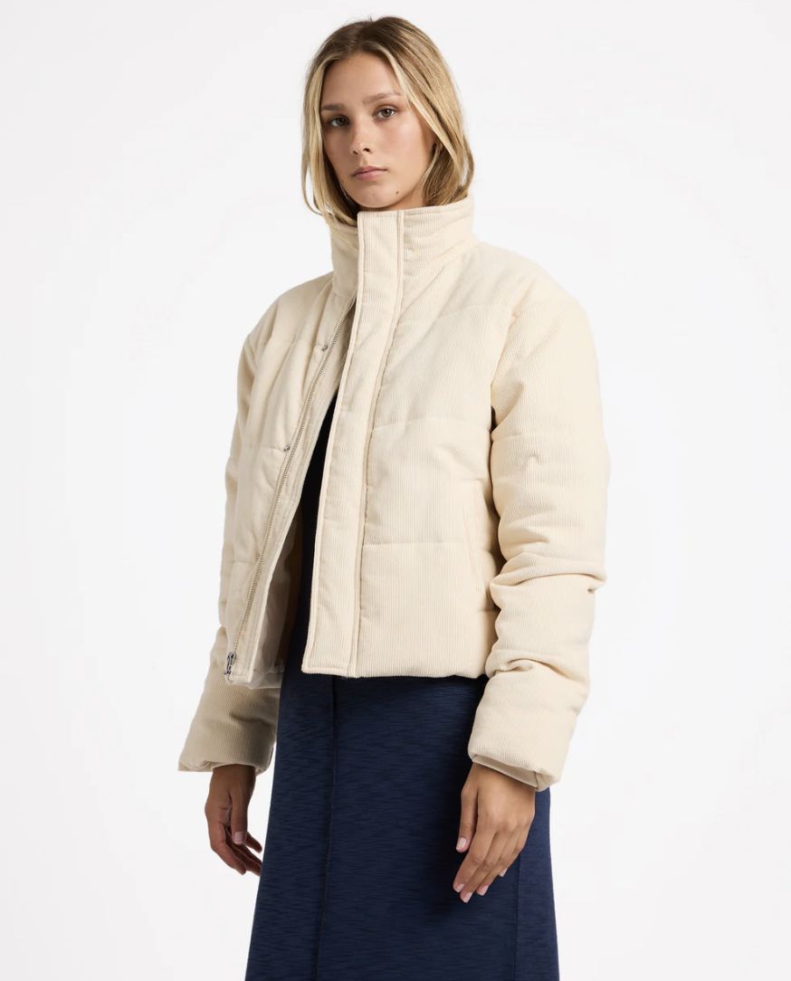 RVCA WOMENS EEZEH PUFFER JACKET - NATURAL