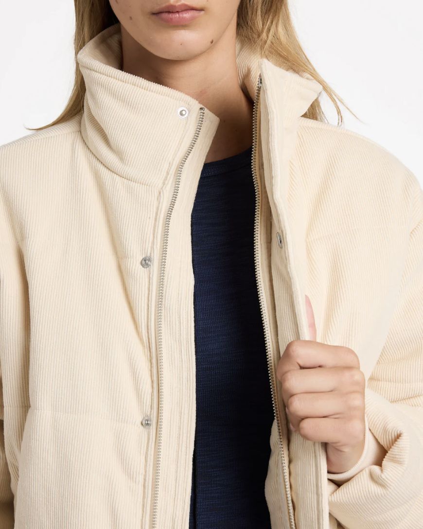 RVCA WOMENS EEZEH PUFFER JACKET - NATURAL