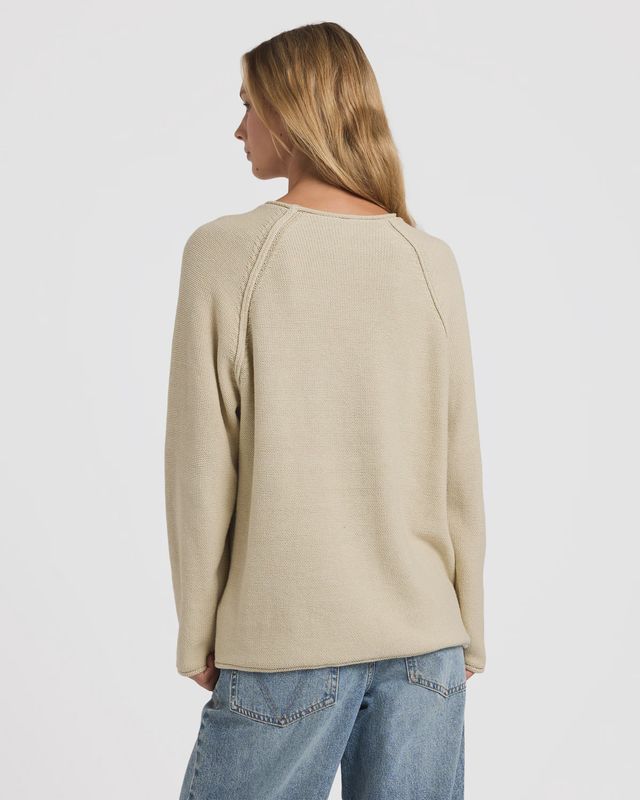 RVCA WOMENS IVY RAGLAN KNIT SWEATER - SAND