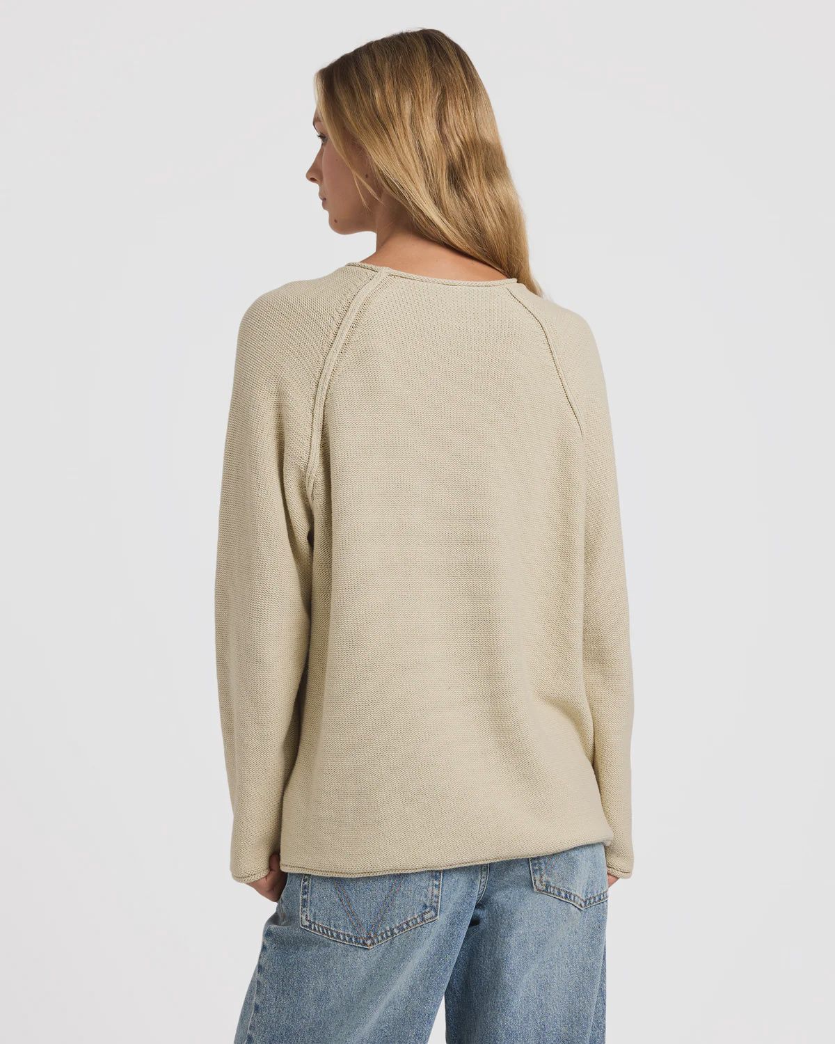RVCA WOMENS IVY RAGLAN KNIT SWEATER - SAND