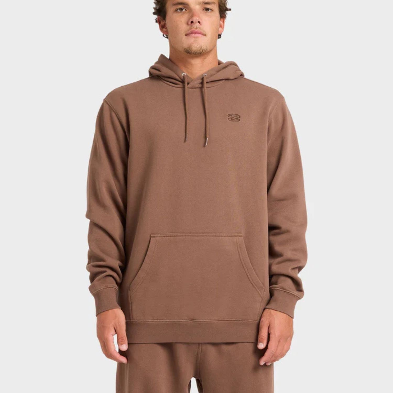 BILLABONG MENS PREMIUM WAVE WASH PULLOVER HOOD - MOCHA